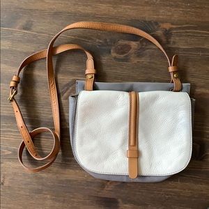 Fossil Grey White & Tan Crossbody Bag